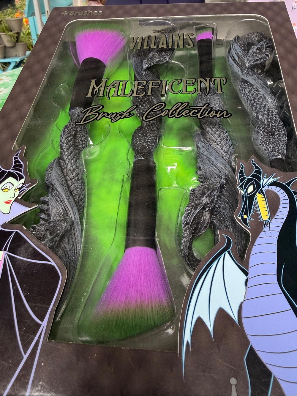 Disney Maleficent Villains Makeup Brush Set - Purple & Green